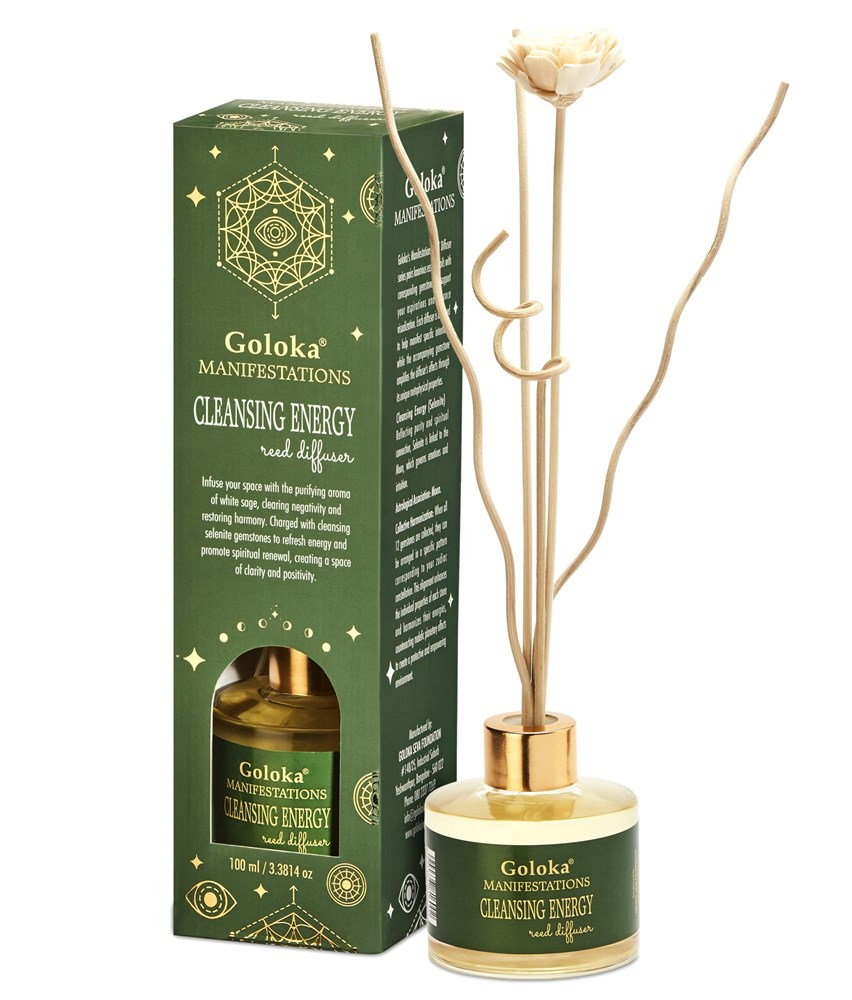 Goloka Manifestations Cleansing Energy White Sage & Selenite Reed Diffuser