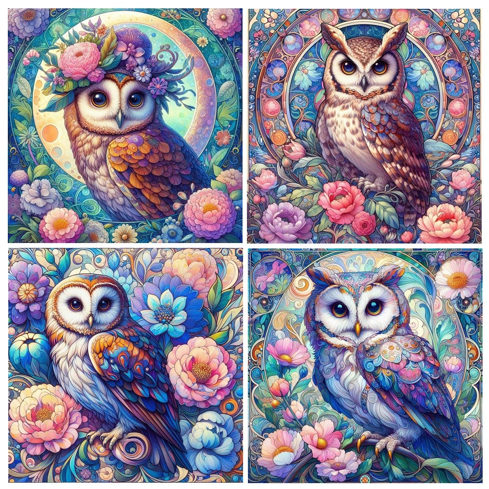 Owl Ceramic Coaster set of 4