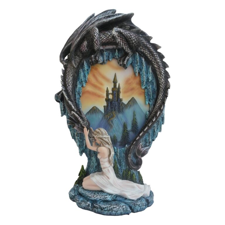Sitting Girl with Dragon LED
