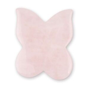 Butterfly Gua Sha Plate – Rose Quartz