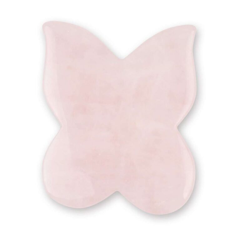 Butterfly Gua Sha Plate – Rose Quartz