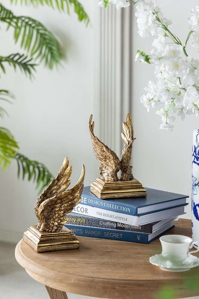 Gold Angel Wings Bookend - Image 2