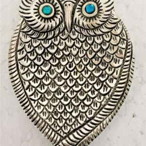 Silver Metal Owl Incense Holder