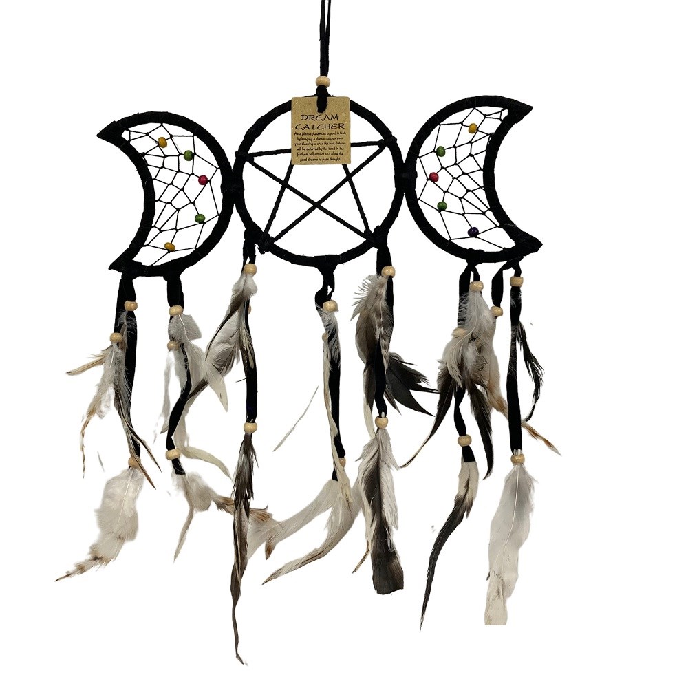Triple Moon Black Dreamcatcher 30cm