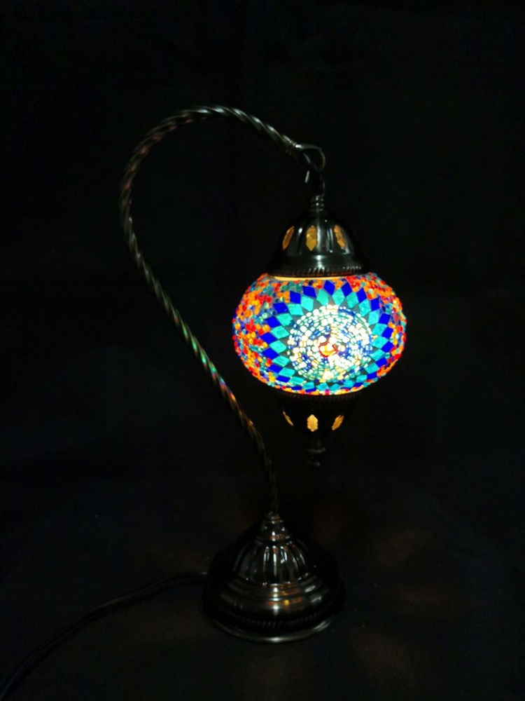 Turkish Mosaic Lamp Swan Neck Multicolour