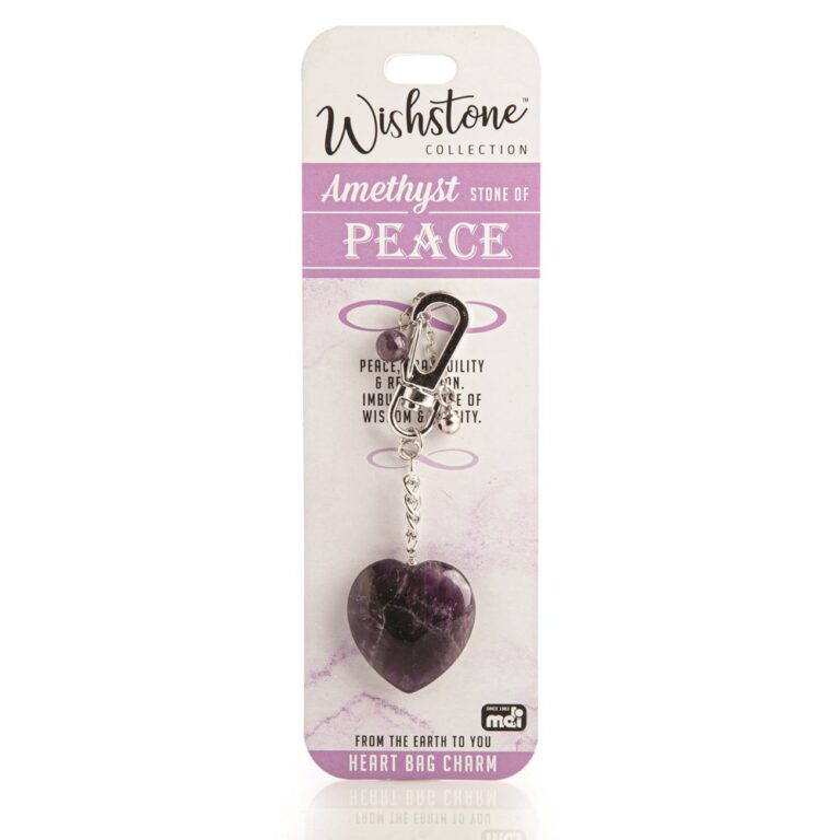 Wishstone Collection Amethyst Heart Bag Charm / Keychain