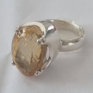 Stirling Silver Faceted Citrine Ring